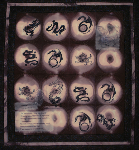 Image of quilt titled “Tattoo” by Melodie Banker